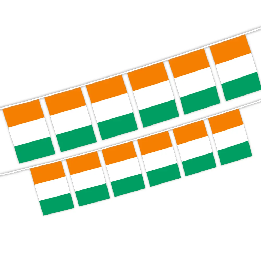 Fabricant de gros de drapeau Côte d'Ivoire Bunting avec taille et motif personnalisés pour les décorations