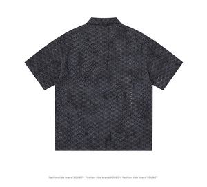 Nuova <span class=keywords><strong>Camicia</strong></span> Retrò <span class=keywords><strong>Traforata</strong></span> a Maniche Corte per Uomo 2026 - Product Image 2