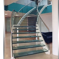 Moderne en acier escalier courbe barre de garde-corps