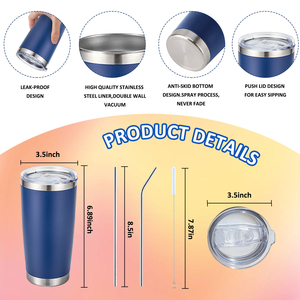 Vaso Térmico de 20oz al por Mayor, con Logotipo Personalizado, Diseño Impreso, Doble Pared, Acero Inoxidable 304, Taza de Café para Cafetería, Bar, OEM, ODM, Libre de BPA - Product Image 3