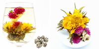 Ensemble cadeau de thé fleuri en boule aromatisé au thé vert chinois artisanal pour la santé, étiquette privée