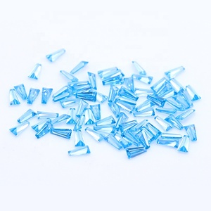 Prezzo all'ingrosso di fabbrica taglio trapezoidale acquamarina pietre sintetiche sciolte CZ impostazione cera zirconia cubica blu per alte temperature - Product Image 6