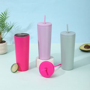 Gobelet isotherme réutilisable en acier inoxydable 18/8 avec paille, prêt à être expédié, personnalisable pour cadeaux d'entreprise - Product Image 6