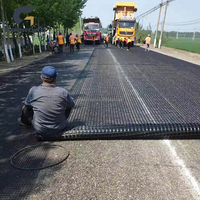 Usine géogrille en fibre de verre de revêtement bitume auto-adhésif de haute qualité 15-200kn pour le renforcement des chaussées en asphalte