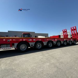 Heavy-Duty 7 8 trục 100-120 tấn Heavy-Duty thấp phẳng Trailer cho giao thông vận tải nặng, thấp phẳng/thấp giường bán xe tải Trailer - Product Image 2