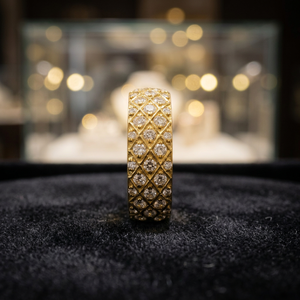 Anillo de Diamantes de Alta Calidad y Gran Brillo en Oro de 18K, Diseño Geométrico Clásico, Anillo de Boda Unisex, Producto al por Mayor - Product Image 3