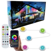 Guirlande lumineuse LED 15M RVB 30 pixels lumineux Affichage de Noël Étanche Smart Eave Light pour l'extérieur Utilisation extérieure RGBW