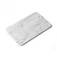 STONEKOCC Prix d'usine Plateau de rangement pour gâteaux en marbre naturel, plat, à angle droit, coins arrondis, 30x20cm, avec logo personnalisé, simple