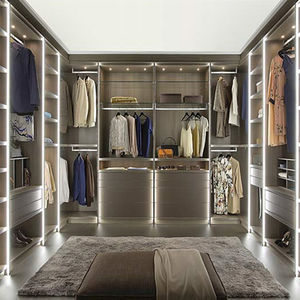 Meubles de chambre à coucher de style moderne européen Ensembles de dressing de luxe avec éclairage LED Armoire avec vitres - Product Image 5