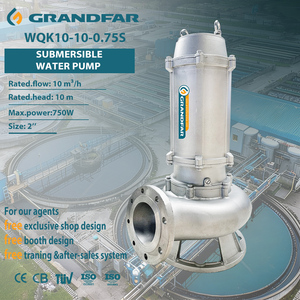 ปั๊มน้ำแบบจุ่มใต้น้ำอุตสาหกรรม Grandfar สแตนเลสสตีล ขนาด 2 นิ้ว 380V 750W 1 แรงม้า ระยะส่งน้ำ 10 เมตร รุ่น WQK10-10-0.75S พร้อมใบมีดตัดสิ่งสกปรก - Product Image 1