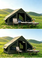 Tente gonflable populaire en promotion usine, tente de camping imperméable en tissu Oxford et coton TC pour activités de plein air
