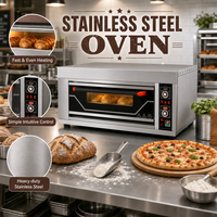 Four à sole au gaz commercial 1 sole 2 plateaux en acier inoxydable robuste de qualité industrielle pour boulangerie, pain et pizza, commande par bouton