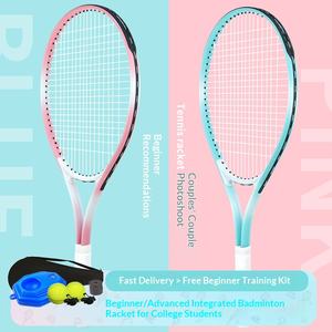 [Disfruta del Deporte en Cualquier Momento] Raqueta de Tenis de Aleación de Aluminio y Nailon <span class=keywords><strong>para</strong></span> Entrenamiento Individual de <span class=keywords><strong>Principiantes</strong></span>, con Cuerdas, Base de Rebote y Empuñadura G5 - Product Image 2