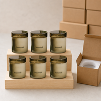 Bougie en verre FTQS avec couvercle, verre fumé, cadeau pour bureau d'étude, étudiant, professeur, vente en gros, OEM, marque privée