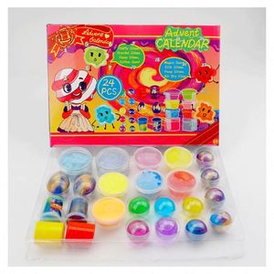 TOYSRUNNER 2022 Calendrier de l'Avent avec Perles de Pâte à Modeler et Slime DIY, Kit de Fabrication de Slime Fluffy Non Toxique, Calendrier de l'Avent aux Bonbons - Product Image 3