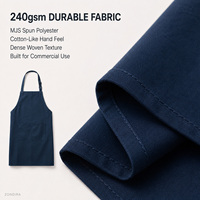 Tablier de cuisine bleu marine lavable et réutilisable, robuste, en polyester filé 240 GSM, réglable, à 2 poches, pour restaurant/hôtel, personnalisable, vente en gros