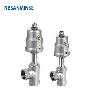 Válvula Neumática de Acero Inoxidable Nbsanminse de 2 Vías y 2 Posiciones, Tipo Angular, para Control de Agua, Aire y Aceite a Alta Temperatura - Product Image 1