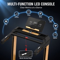 Tapis roulant pliable en bois avec moteur électrique 3,5 CV, capacité 150 kg, inclinaison automatique 15°, pour la course et la marche à domicile, portable