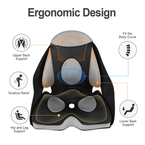 เบาะรองนั่งเมโมรี่โฟมตามหลักสรีรศาสตร์และรองรับเอวหัวคอไหล่สำหรับปรับปรุงการไหลเวียนโลหิตเบาะออฟฟิศท่าทางที่ดี - Product Image 5