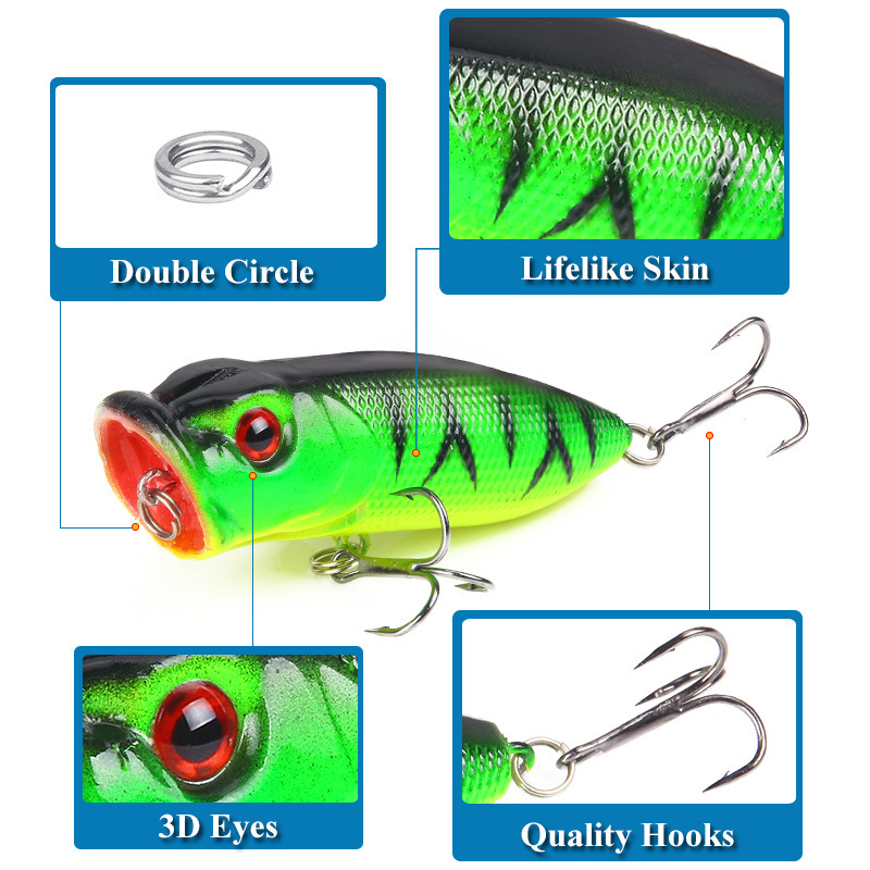 Lot 5 Leurres Durs DAYUYUE – 17g, 10cm, Flottants, Hameçons Triples, Pour Eau Douce/salée, Set A