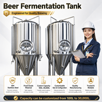 Cuve de fermentation de bière conique en acier inoxydable 200l 500L 10000l Cuve de fermentation de bière à enveloppe Équipement de fermentation de bière