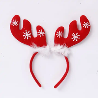 Serre-tête de Noël personnalisable avec bois de renne et paillettes, idéal pour les fêtes de fin d'année, fabriqué au Guangdong