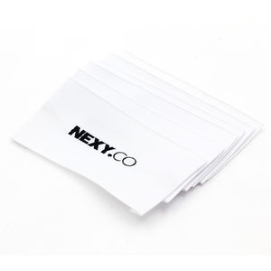 Accessoire de vêtement à pli d'extrémité d'étiquette en polyester tissé blanc d'origine avec logos de marque personnalisés pour vêtements - Product Image 1