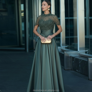 فساتين خضراء للنساء MD50084، فساتين رسمية أنيقة للسيدات، فساتين كاجوال بقصة A، مقاسات كبيرة، فساتين حفلات للأمهات والعرائس - Product Image 1