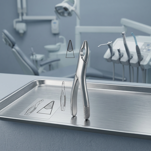DENTRIC IMPLANTS Instruments chirurgicaux dentaires de type américain, forceps d'extraction avec pointes centrales supérieures et canin - Product Image 2