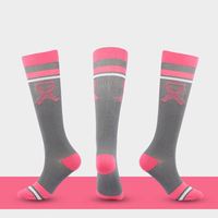 Chaussettes pour femmes diabétiques en coton peigné de haute qualité, respirantes, à séchage rapide, à compression, à hauteur du genou, avec logo personnalisé