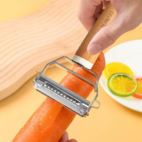 Fabriek Groothandel Dual-Use Schilmesje Met Houten Handvat Voor Fruit En Groente Schillers Bamboe Materiaal Keuken Gadgets
