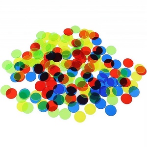 Monete Trasparenti Colorate in Plastica 19mm 25mm per Giochi Educativi Bambini 4-6 Anni Uso Interno Confezionate Vendita Calda - Product Image 5