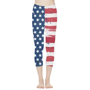 Sublimation Printing Pant American Flag Pattern Women Sweatpants Stretch Large Size Casual Outdoor Yoga Pants With OME suppliers