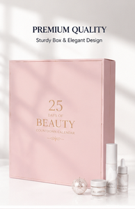 Custom 25 Days Blush Pink Advent Calendar <b>Box</b> <b>Empty</b> Multi Drawer Ribbon Pull Rigid Paper OEM Skincare Beauty Packaging Wholesale - Product Image 4