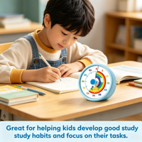 Minuteur visuel numérique rotatif en plastique personnalisable, arc-en-ciel, 60 minutes, pour enfants, cuisine, salle de classe, gestion du temps, AA