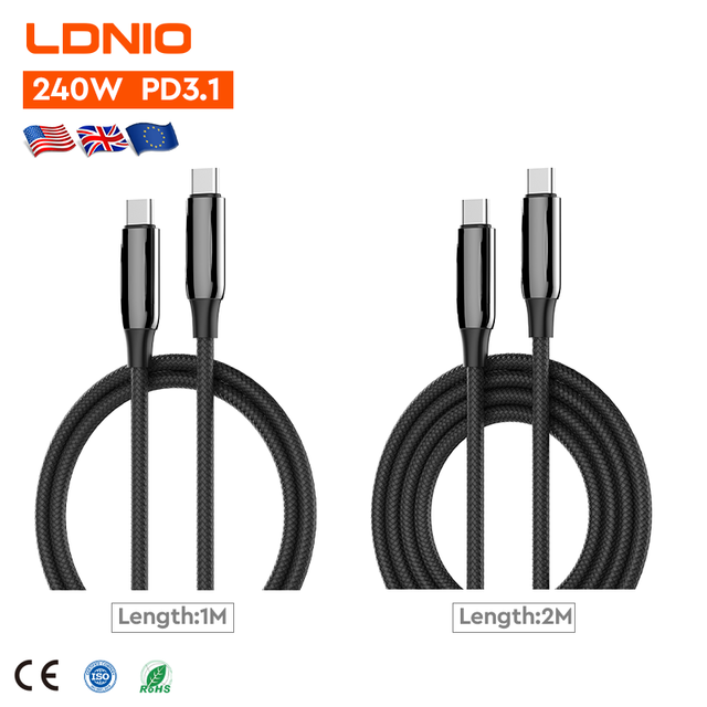 LDNIO LC922c 240W PD3.1 Fast Charging Cable Usb 2.0 to Usb Type C Charge Data Cable
