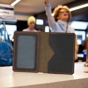 Vintage Handmade Genuine Leather <b>Slim</b> Wallet for Men Minimalist Personalized Front Pocket Credit <b>Card</b> <b>Holder</b> Portable Gift - Product Image 1