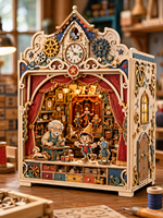 Horloge astronomique de Prague en bois 3D, design moderne multifonctionnel, fait main, avec LED, serre-livres, jouet pour anniversaire, fabriqué en Chine