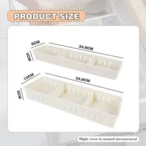 Adjustable Plastic Kitchen White Drawer Divider Organizer Storage Containers Open For Makeup Kitchen Utensils Jewelries