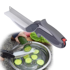 Kitchen Food Cutter Multipurpose Scissors Stainless Steel Vegetable Slicer Fruit Cutter Kitchen <strong>Knife</strong> with Cutting Board - Product Image 4