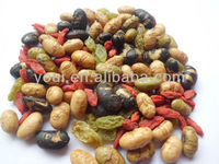 Sel de mer Fruits secs et fèves de soja grillées Baies de goji mélangées Raisins secs Snack edamame