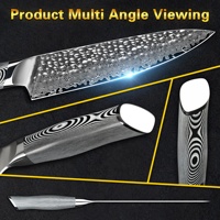 10% de réduction sur l'ensemble de couteaux de cuisine japonais professionnels en acier Damas VG10 à 67 couches avec manche gris G10 et motif martelé