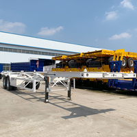 Semi-remorque châssis porte-conteneurs sur mesure 40/45 pieds, 2 essieux, capacité de charge 45T, marque [Nom de la marque]