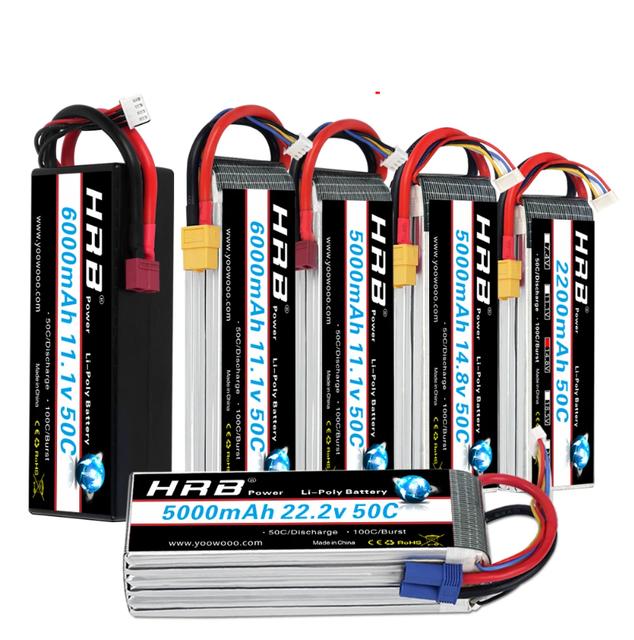 HRB Lipo Battery 3S-6S 2200-6000mAh 11.1V 50C XT60 Deans Plug for RC Cars Helicopters Drones Boats