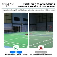 Iluminación para Cancha de Bádminton, Luces LED Antideslumbrantes de 11,000 Lúmenes, con Empalme sin Interrupciones, Regulables, Antideslumbrantes, Tipo Diamante, Zhi Zhen