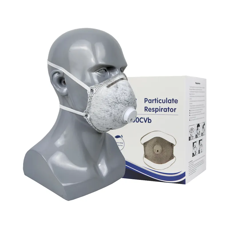 Valved parçacık geçirmez aktif karbon filtre Smog Pm2.5 kafa döngü nefes toptan tek kullanımlık toz Kn95 N95 solunum maskesi