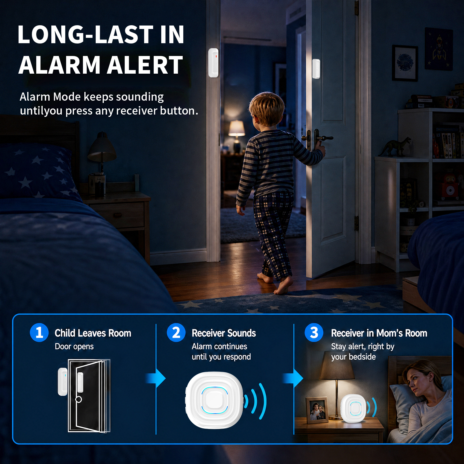 Daytech Wireless Door Sensor with Receiver IP55 Waterproof 150m Long Range Door Open Alarm Chime for Home Security · image 3
