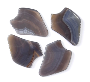 custom logo wholesale factory wholesale Grey Agate Facial Beauty <b>Massage</b> Gua Sha <b>Tool</b> - Product Image 1