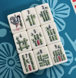 Heron Luxury Mahjong Set-Real Photos-Themed Eco-Friendly White Porcelain Tiles with Folding Metal Legs Ship Anytime - Product Image 3