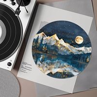 12 "impression personnalisée anti-dérapant blanc colorant Sublimation tapis de sol personnalisé rond feutre plateau tournant tapis de glissement pour tourne-disque vinyle tourne-disque